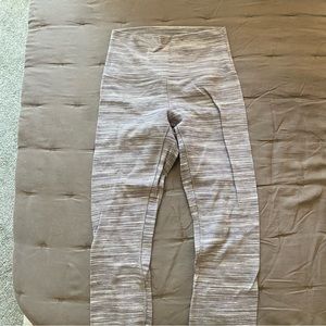 Purple and white striped 23” Align Lululemon Crop